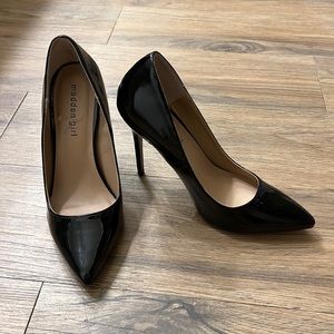 Madden Black Patent Leather Pointy Heals